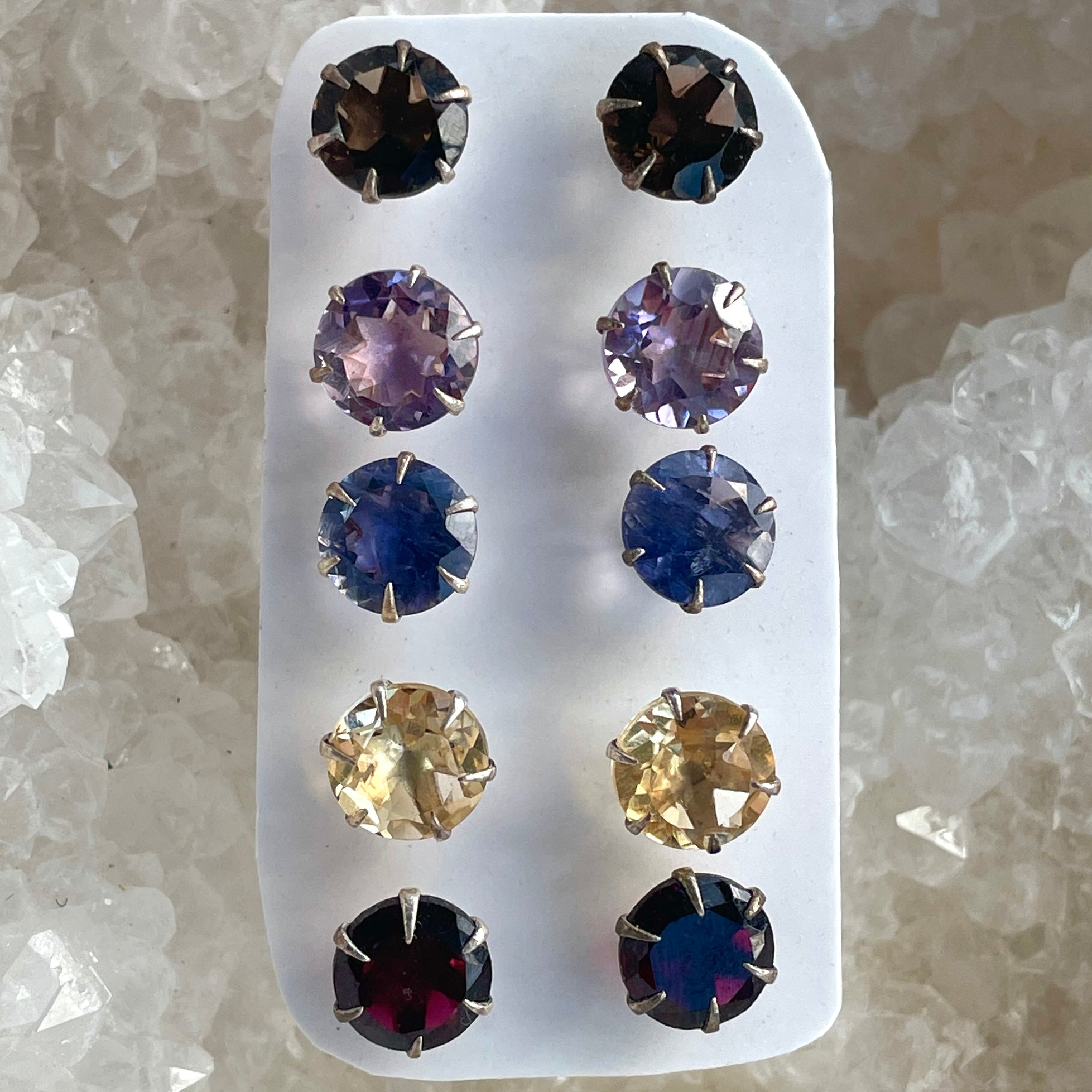 Assorted Crystal Stud Earrings - 5pc Assorted Crystal Stud Earrings - 5pc